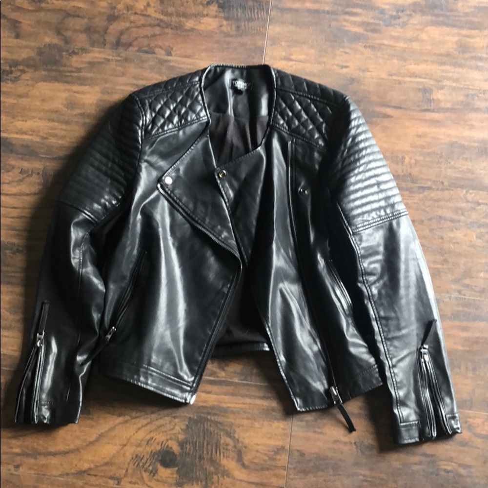 Topshop nelly faux leaker biker jacket
